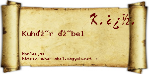 Kuhár Ábel névjegykártya
