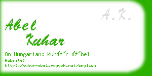 abel kuhar business card